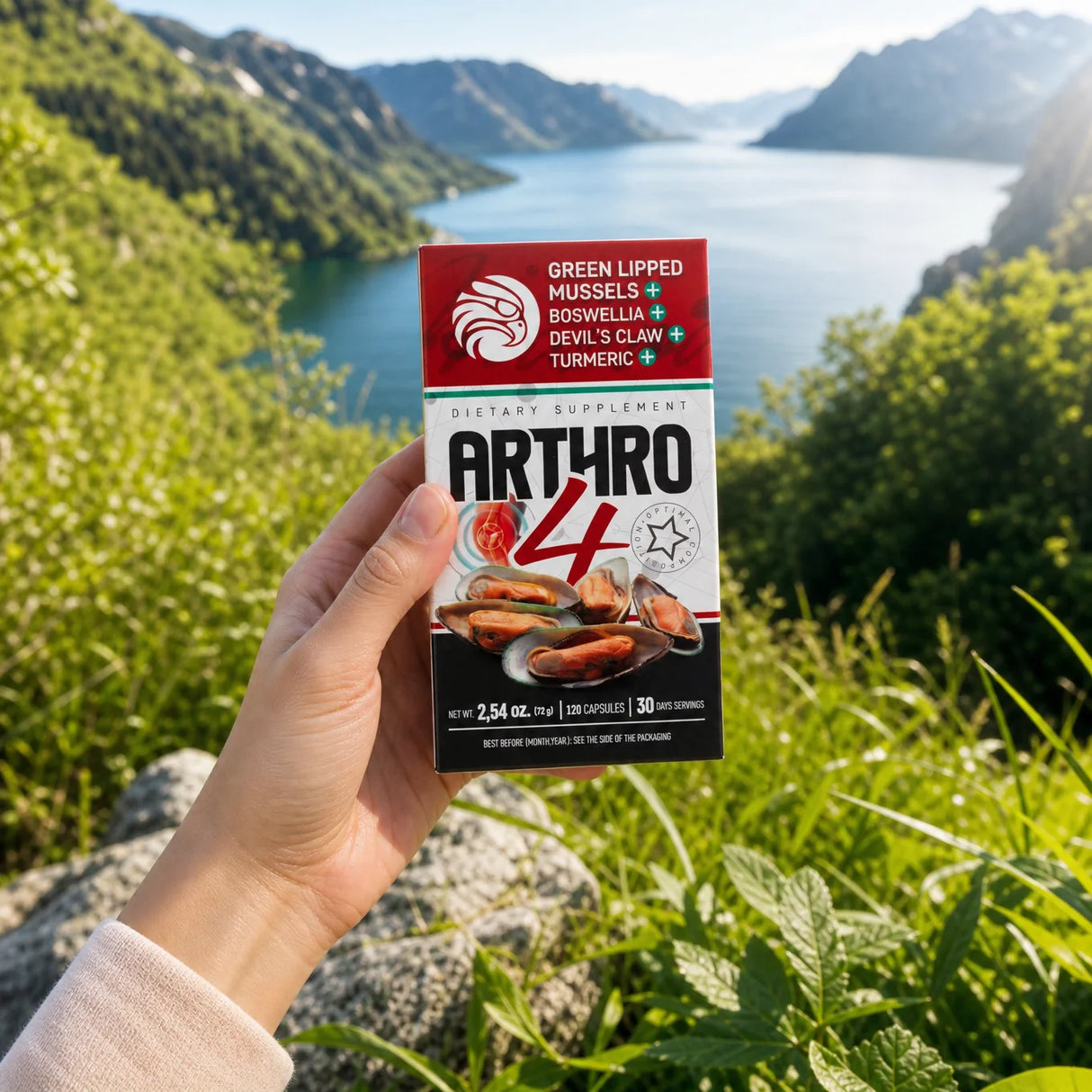 ARTHRO4 • Kompleks za sklepe in hrustanec • z Zelenousto školjko • 120 kapsul