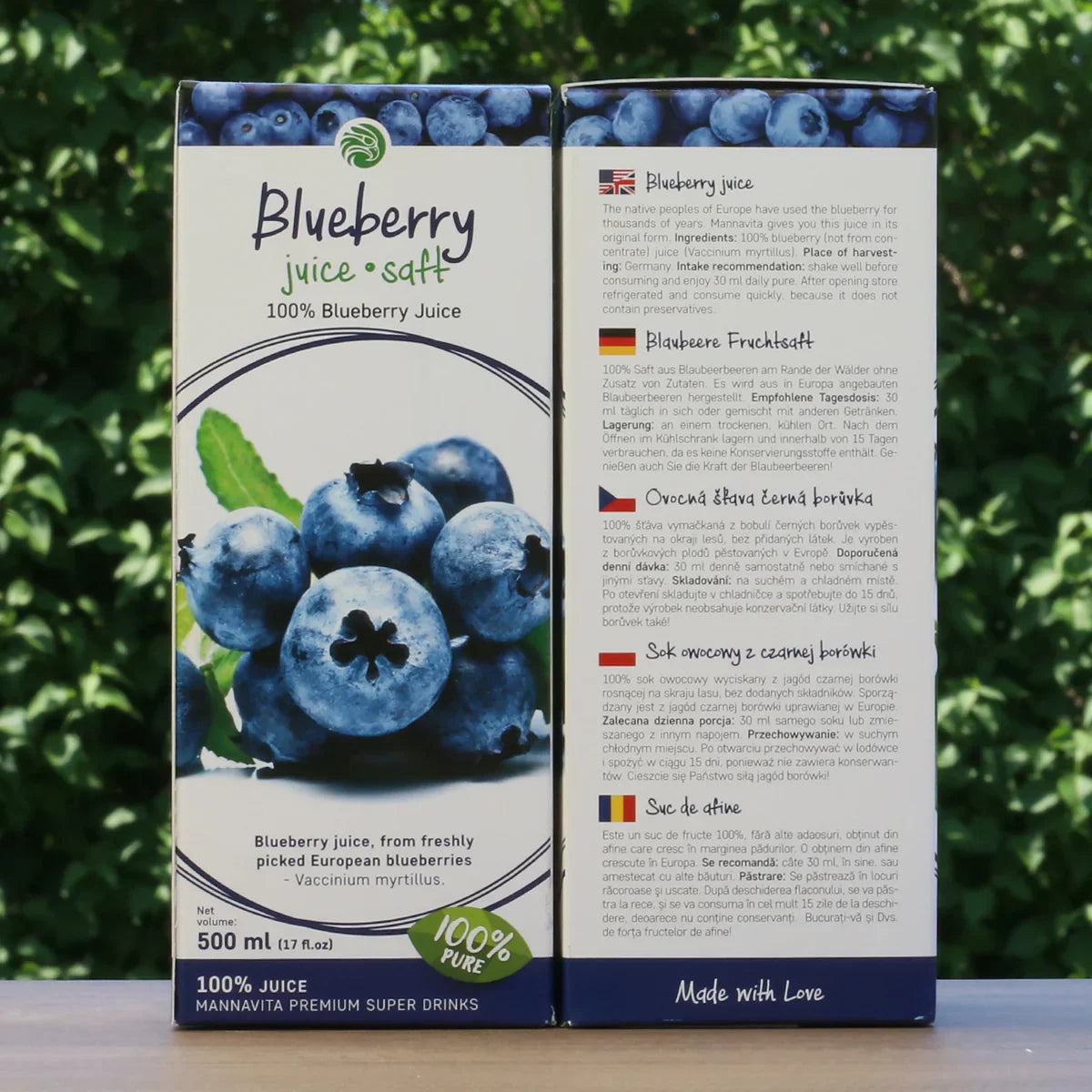 Mannavita Blueberry 100% pure pressed juice • 500 ml - Mannavita