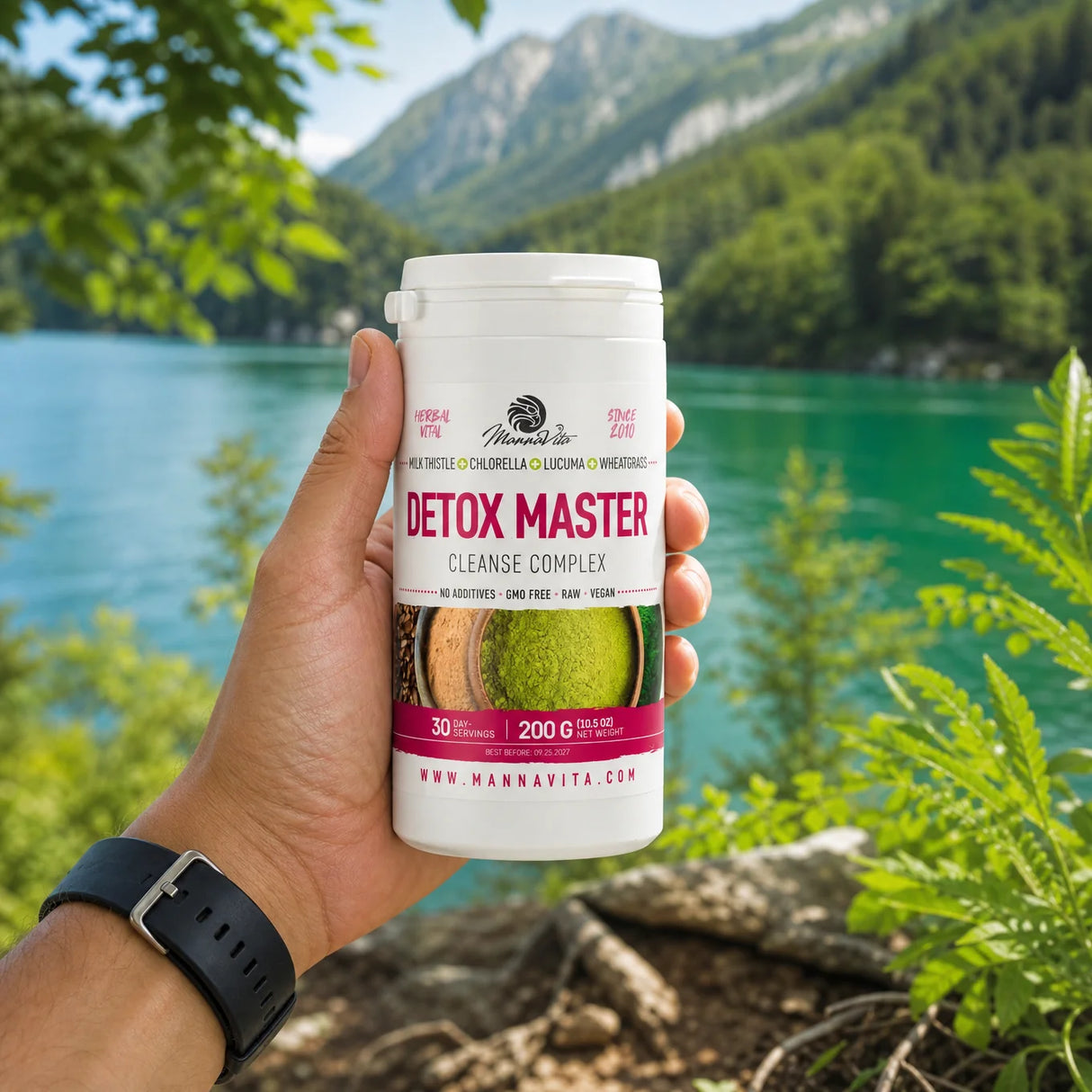 Mannavita Pegasti Badelj + Pšenična trava + Chlorella + Lucuma • 200 g