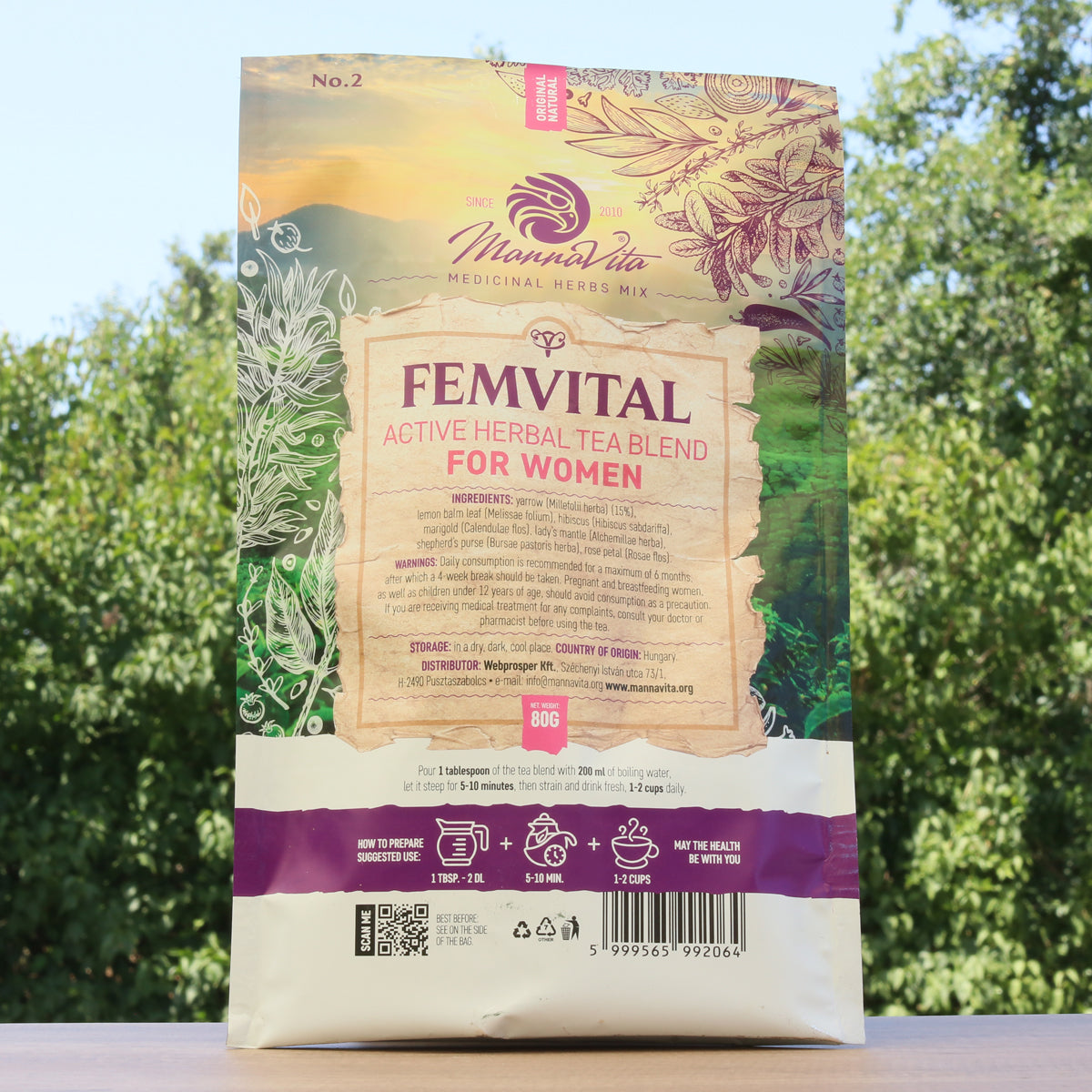 FEMVITAL aktivna zeliščna čajna mešanica za ženske • 80g