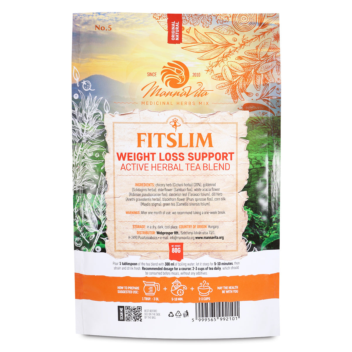 FITSLIM Aktivna zeliščna čajna mešanica za podporo hujšanju • 80g