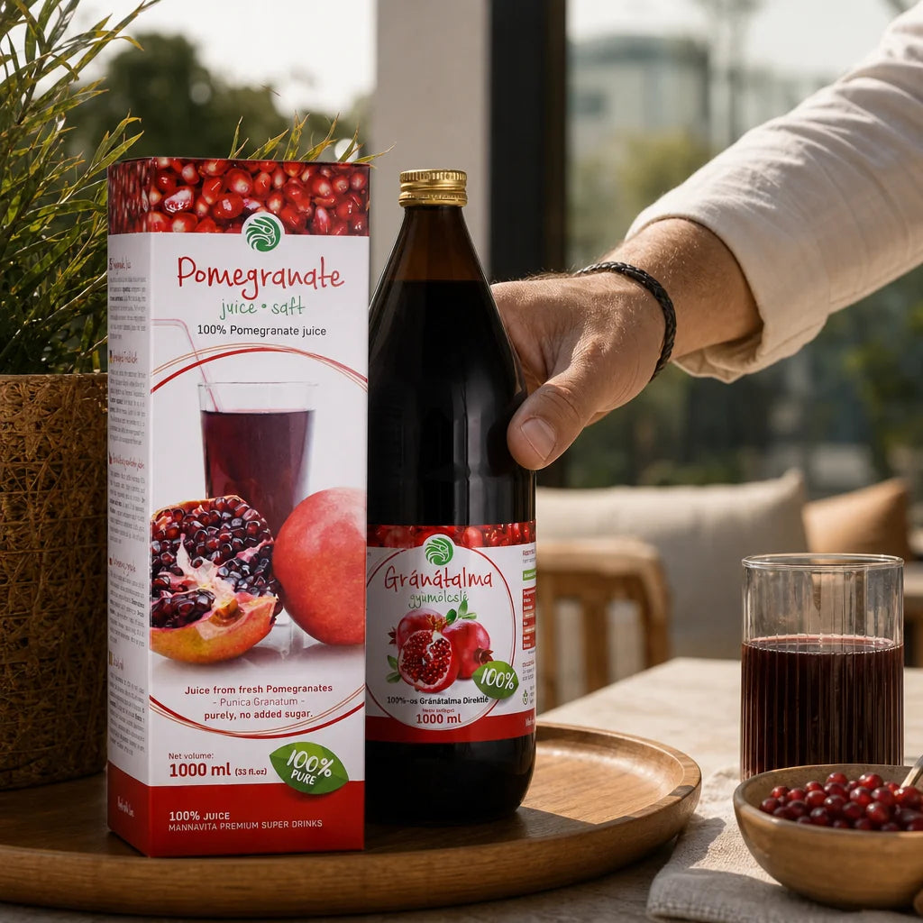 Mannavita Granatno jabolko, 100% čisti stisnjeni sok • 1000 ml