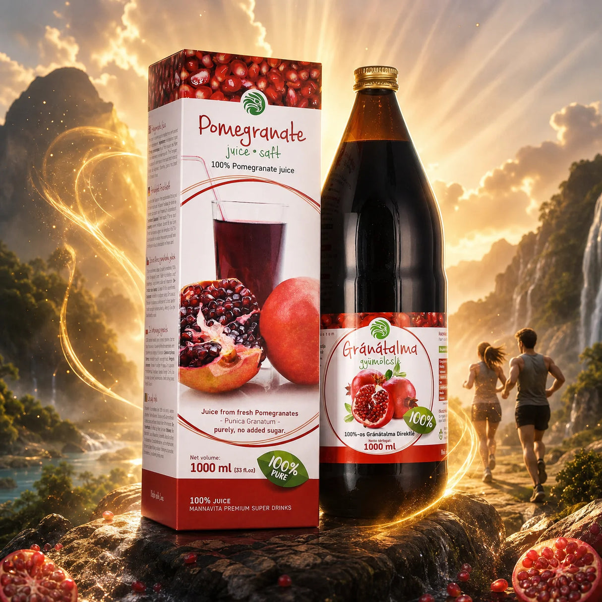 Mannavita Granatno jabolko, 100% čisti stisnjeni sok • 1000 ml