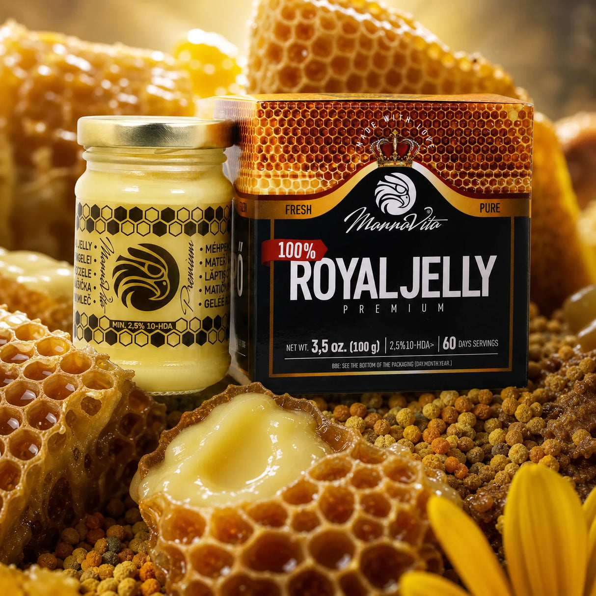 Mannavita Premium Matični mleček • 2,5 % 10-HDA • 100 g