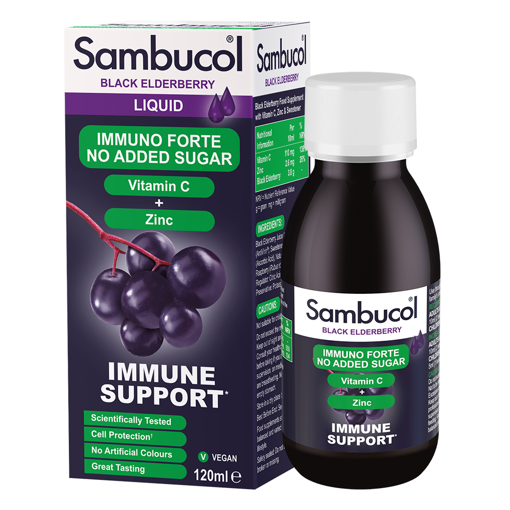 Sambucol sirup iz črnega bezga, brez sladkorja • 120 ml