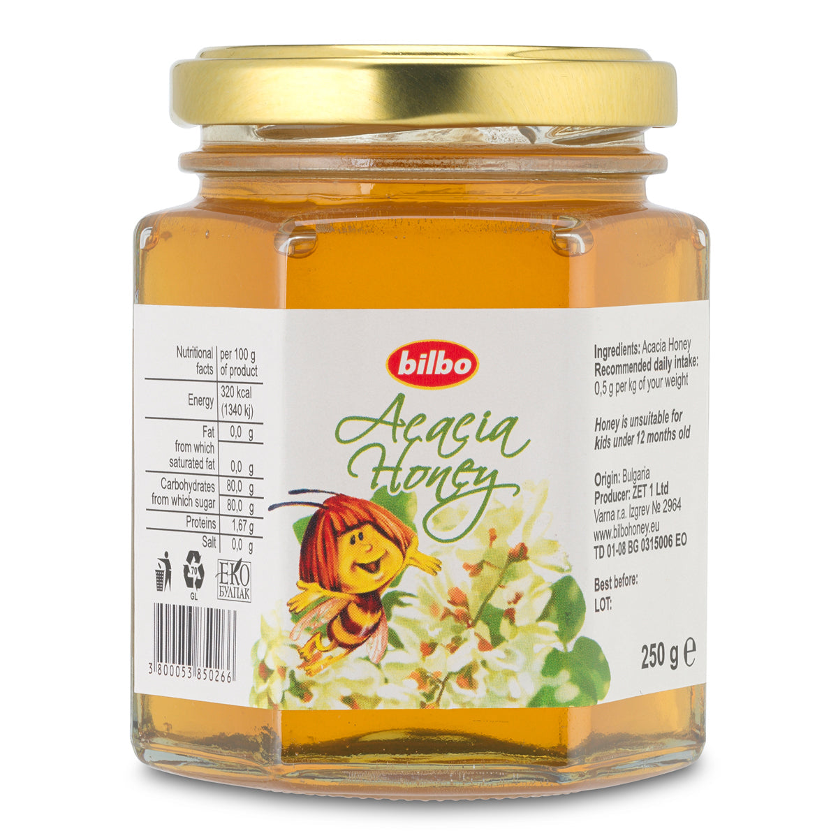 Bilbo surovi akacijev med • 250 g