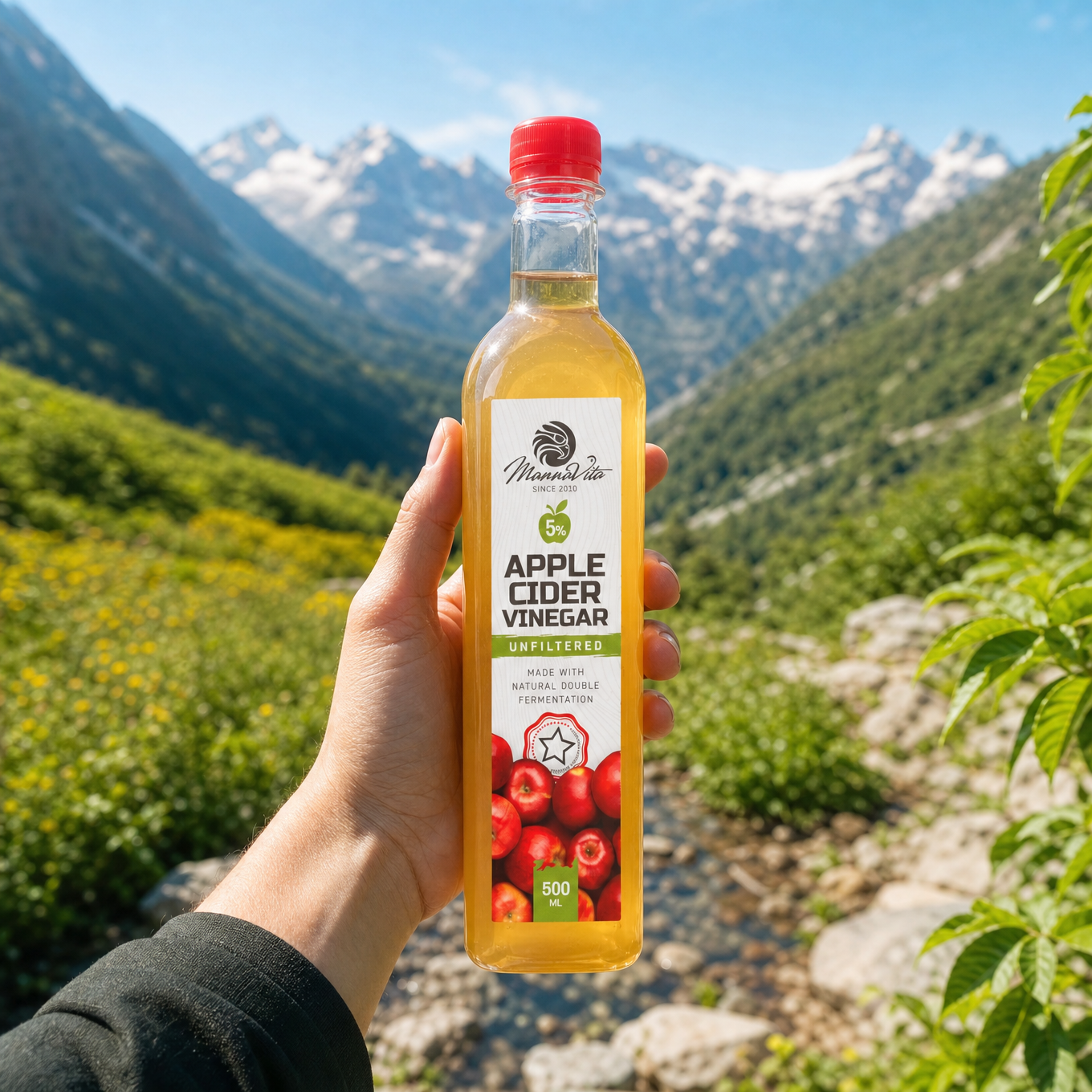 Mannavita nefiltrirani Jabolčni Kis z dvojno fermentacijo • 500 ml