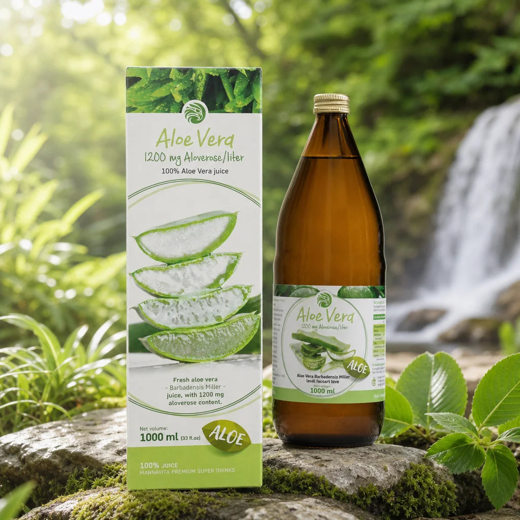 Mannavita Aloe vera, 100% čisti stisnjeni sok • 1000 ml