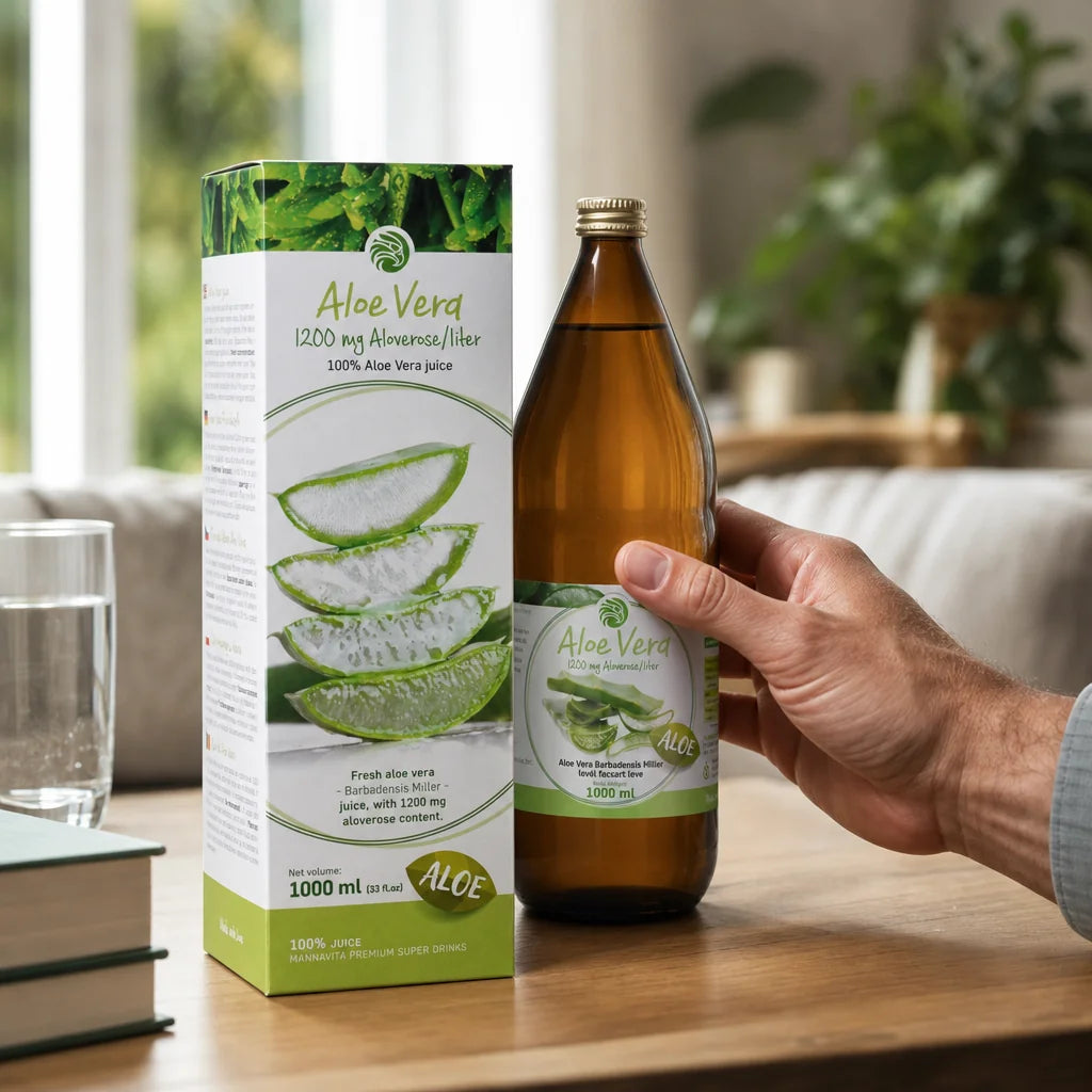 Mannavita Aloe vera, 100% čisti stisnjeni sok • 1000 ml