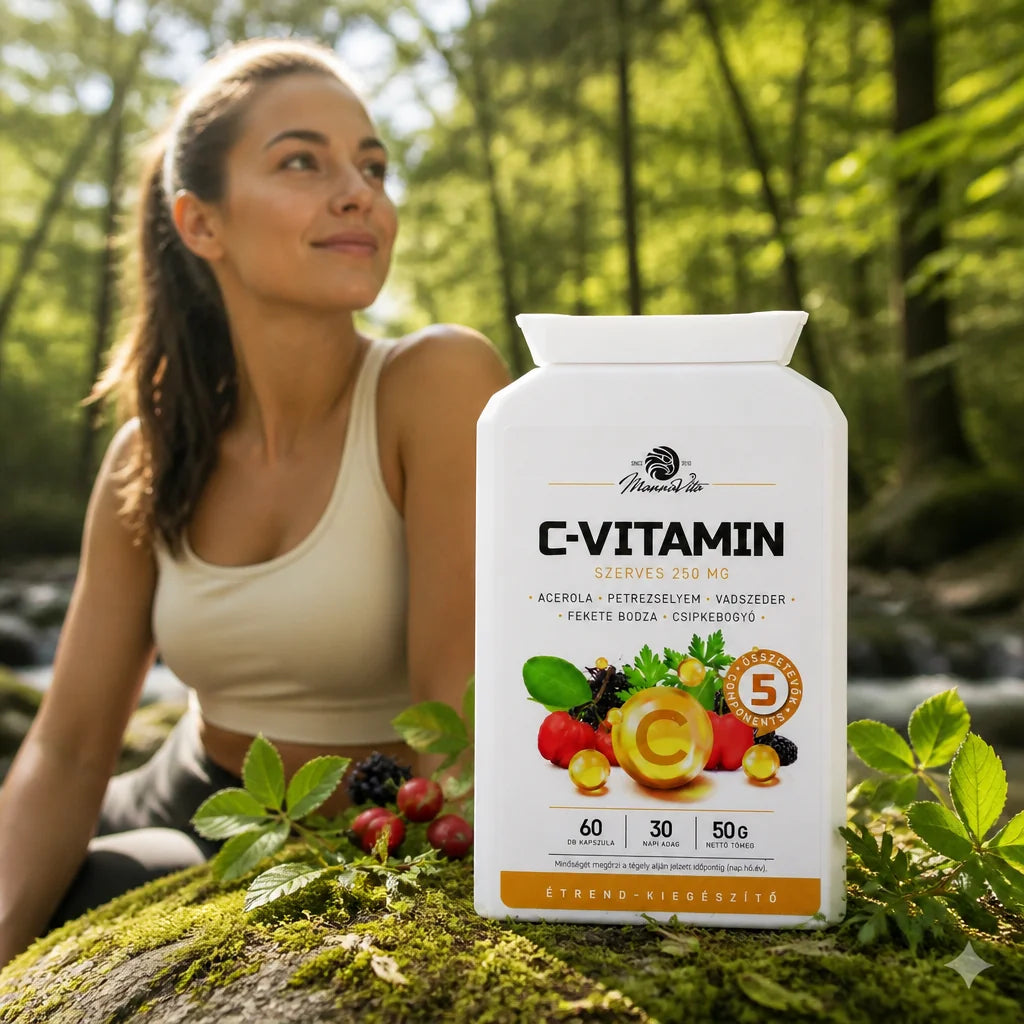 Mannavita Vitamin C kompleks • 250 mg bioaktivnega • 60 kapsul