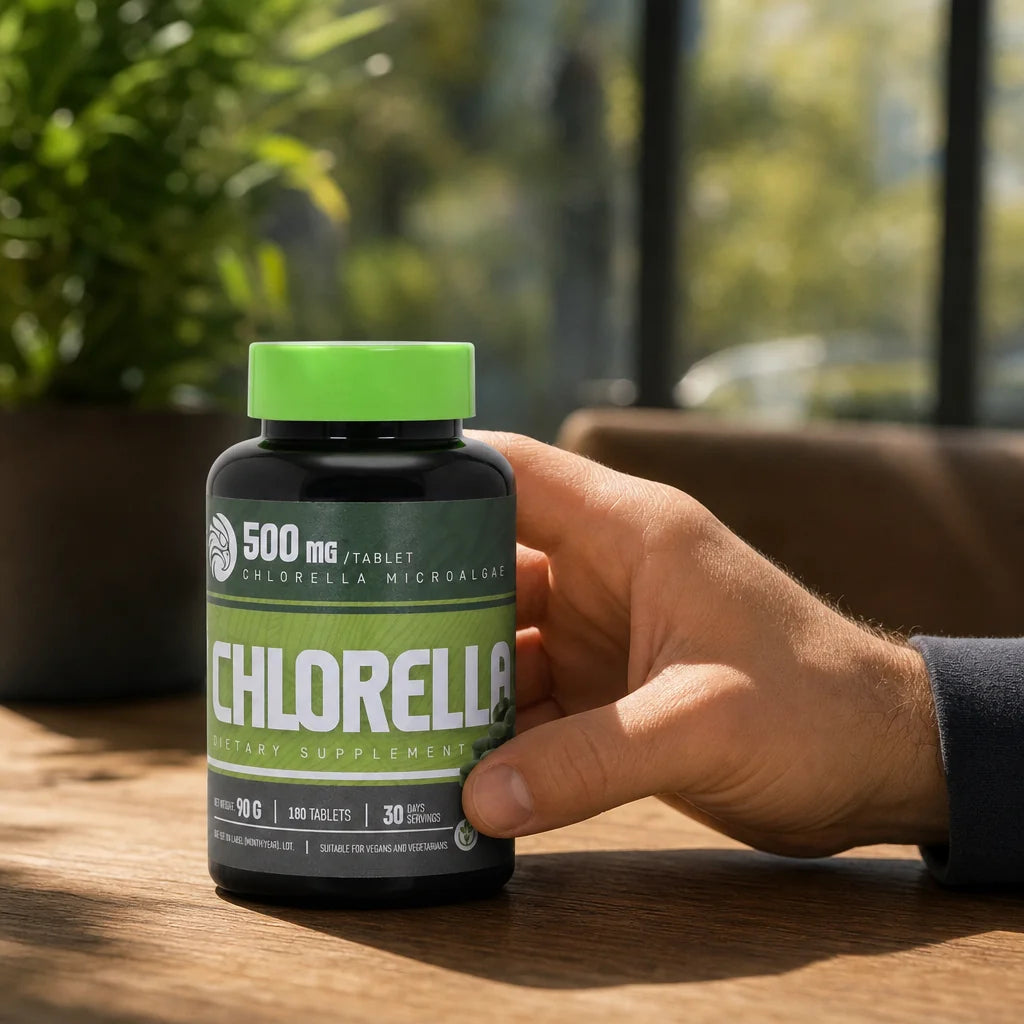 Mannavita Chlorella tablete 500 mg • 180 kos.