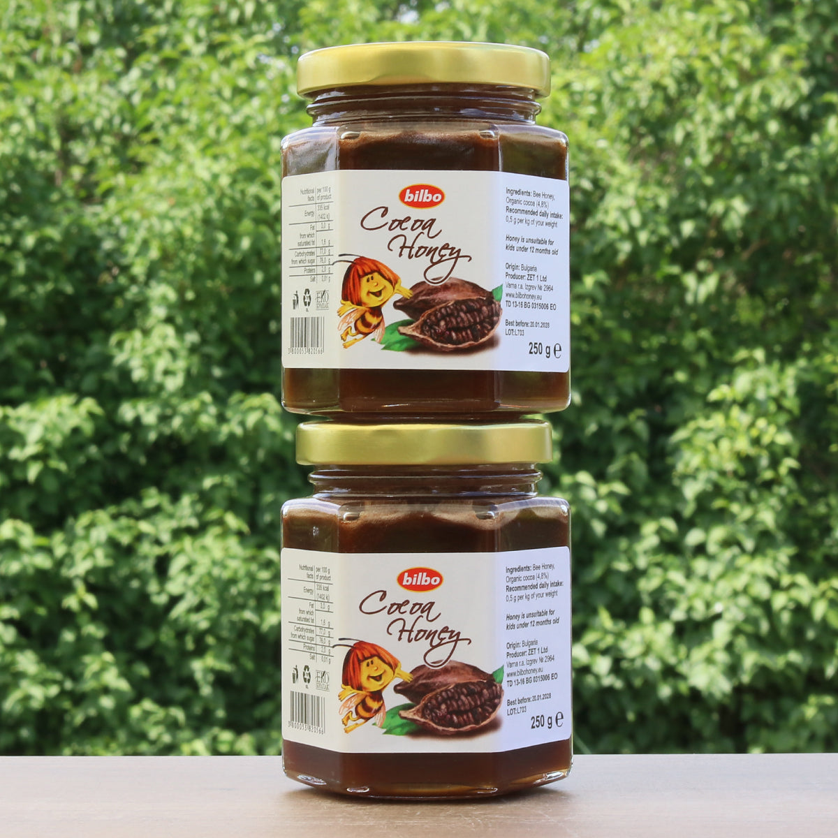 Bilbo surov med s kakavom • 250 g