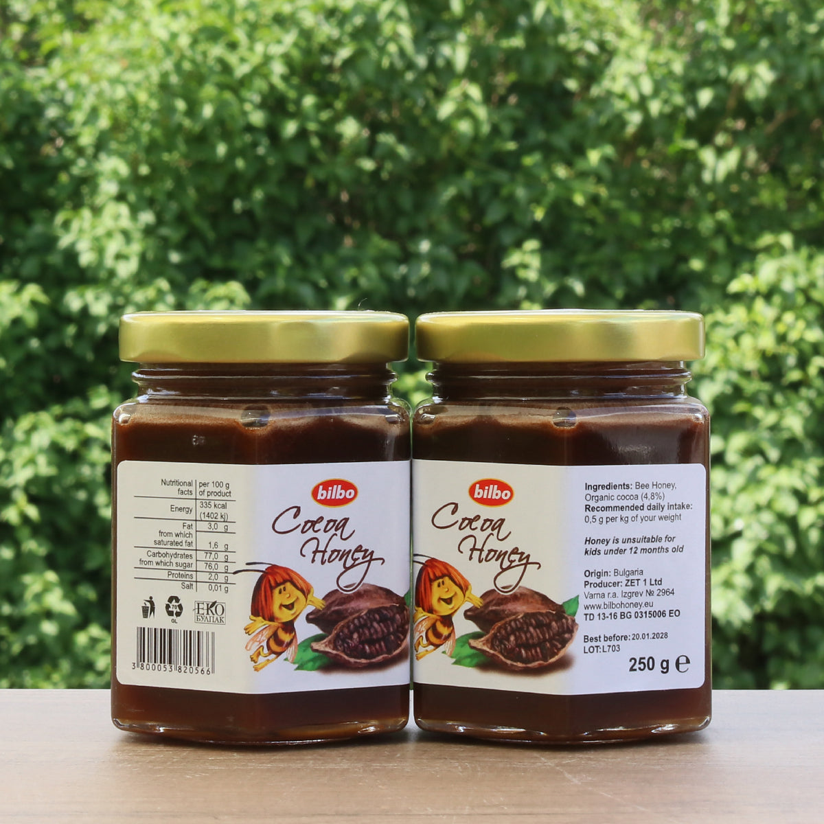 Bilbo surov med s kakavom • 250 g