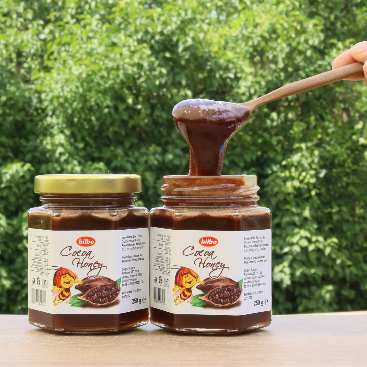 Bilbo surov med s kakavom • 250 g