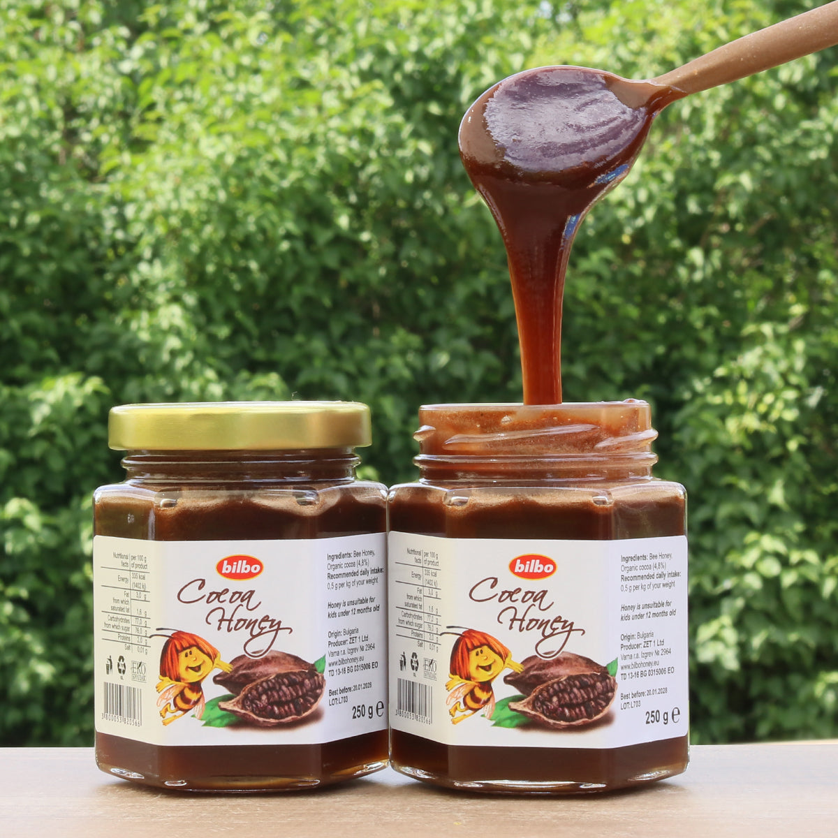 Bilbo surov med s kakavom • 250 g