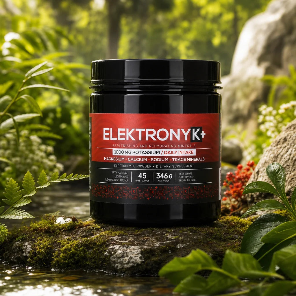 ElektronyK+ elektrolitski prašek • 1000 mg kalija z glicinom • SLADKO, 402g