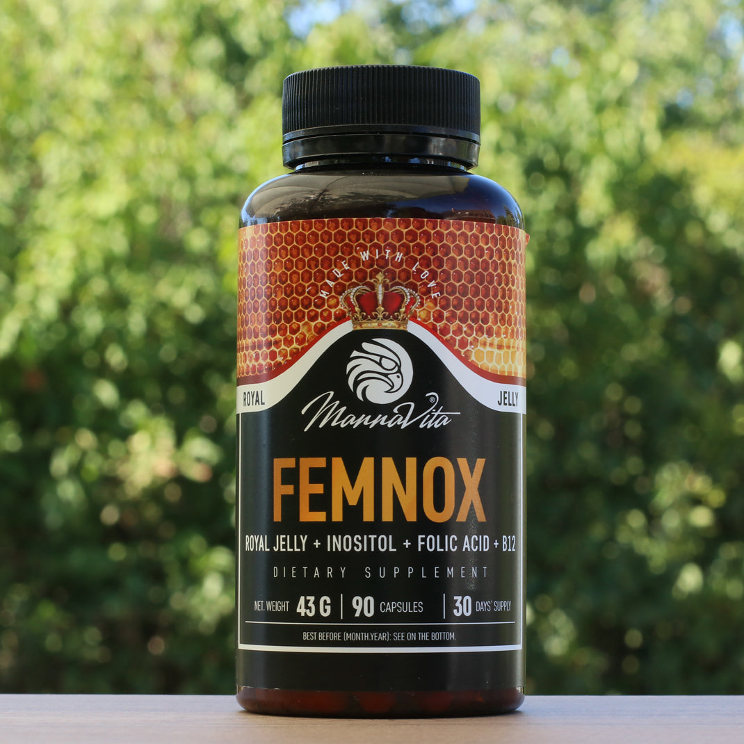 FEMNOX Matični mleček + Inozitol + Folna kislina + B12 kompleks • 90 kapsul