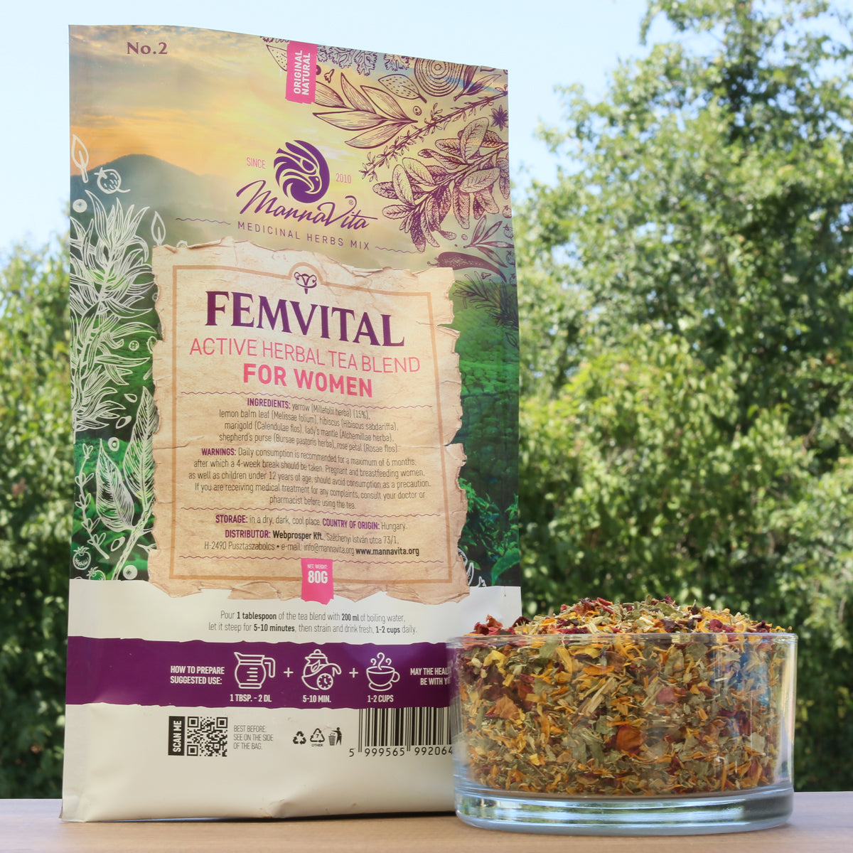 FEMVITAL aktivna zeliščna čajna mešanica za ženske • 80g