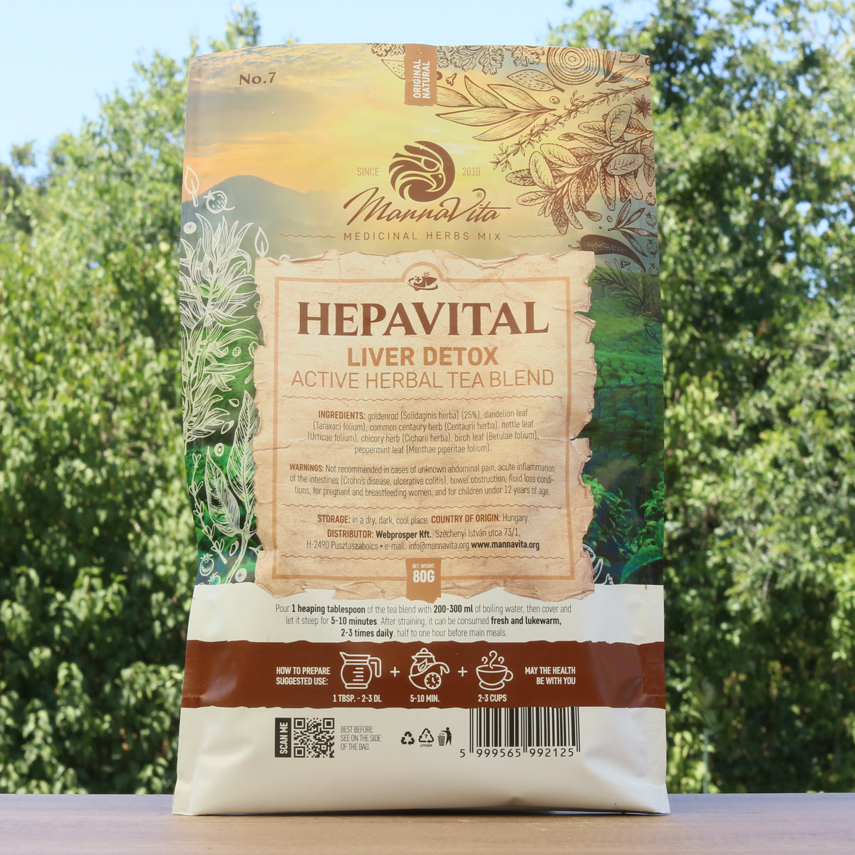 HEPAVITAL aktivna zeliščna čajna mešanica za razstrupljanje jeter • 80g