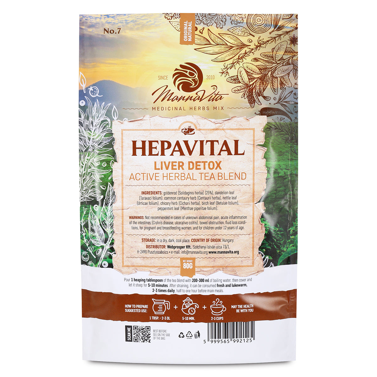 HEPAVITAL aktivna zeliščna čajna mešanica za razstrupljanje jeter • 80g