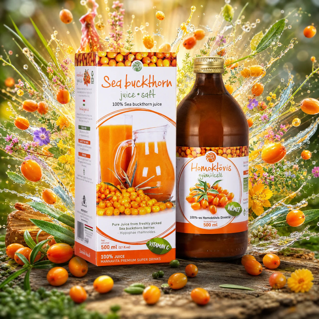 Mannavita Rakitovec, 100% čisti stisnjeni sok • 500 ml