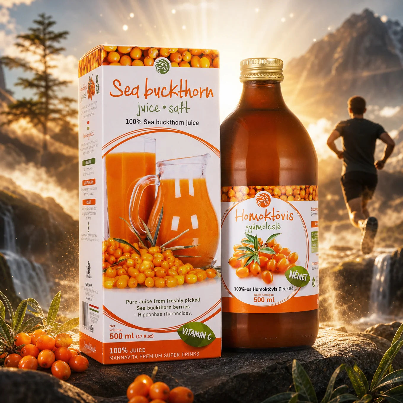 Mannavita Rakitovec, 100% čisti stisnjeni sok • 500 ml