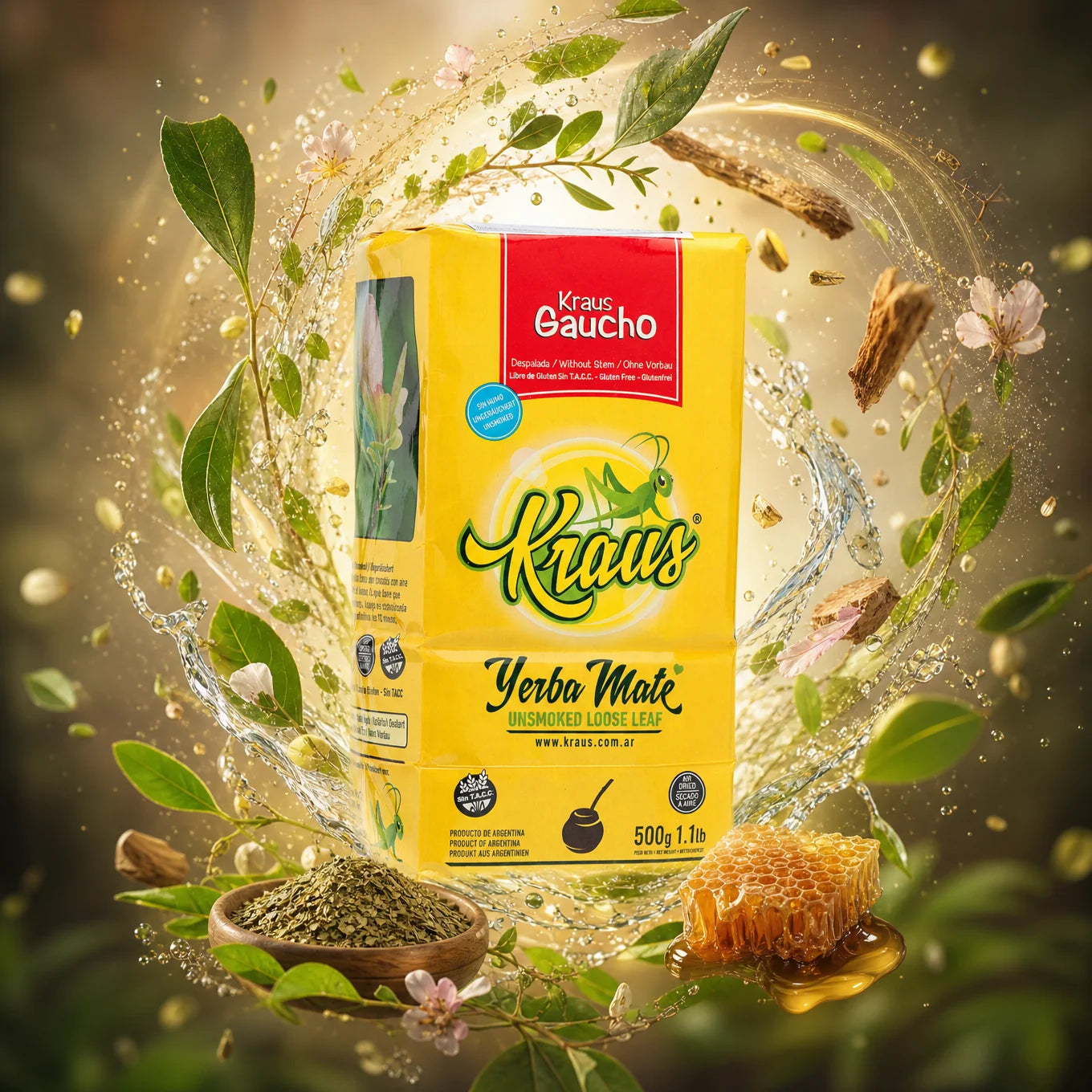 Čaj yerba mate Kraus • Elaborada, con palo • 500 g