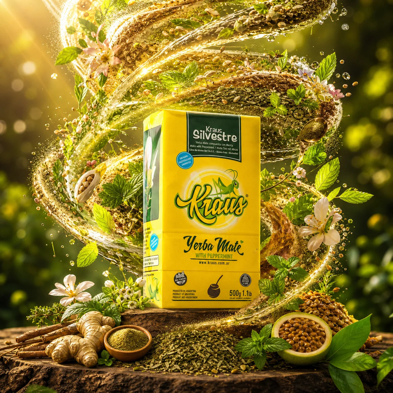 Čaj yerba mate Kraus • Elaborada, con palo • 500 g