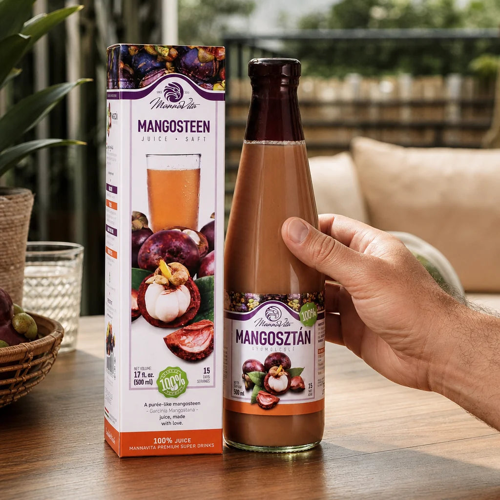 Mannavita Mangosteen, 100% čisti stisnjeni pire • 500 ml