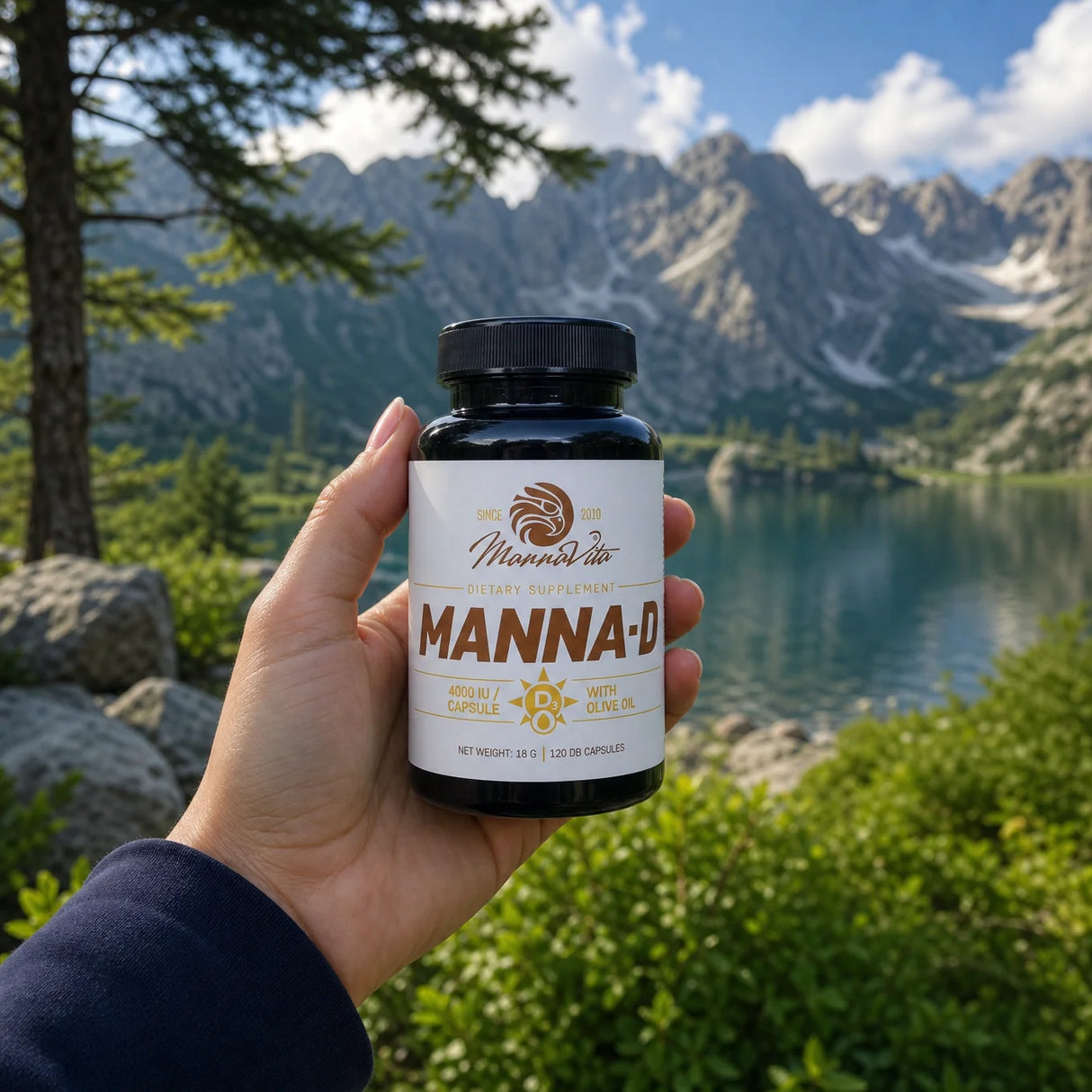 MANNA-D vitamin D3 v oljčnem olju 4000 IU • 120 kapsul