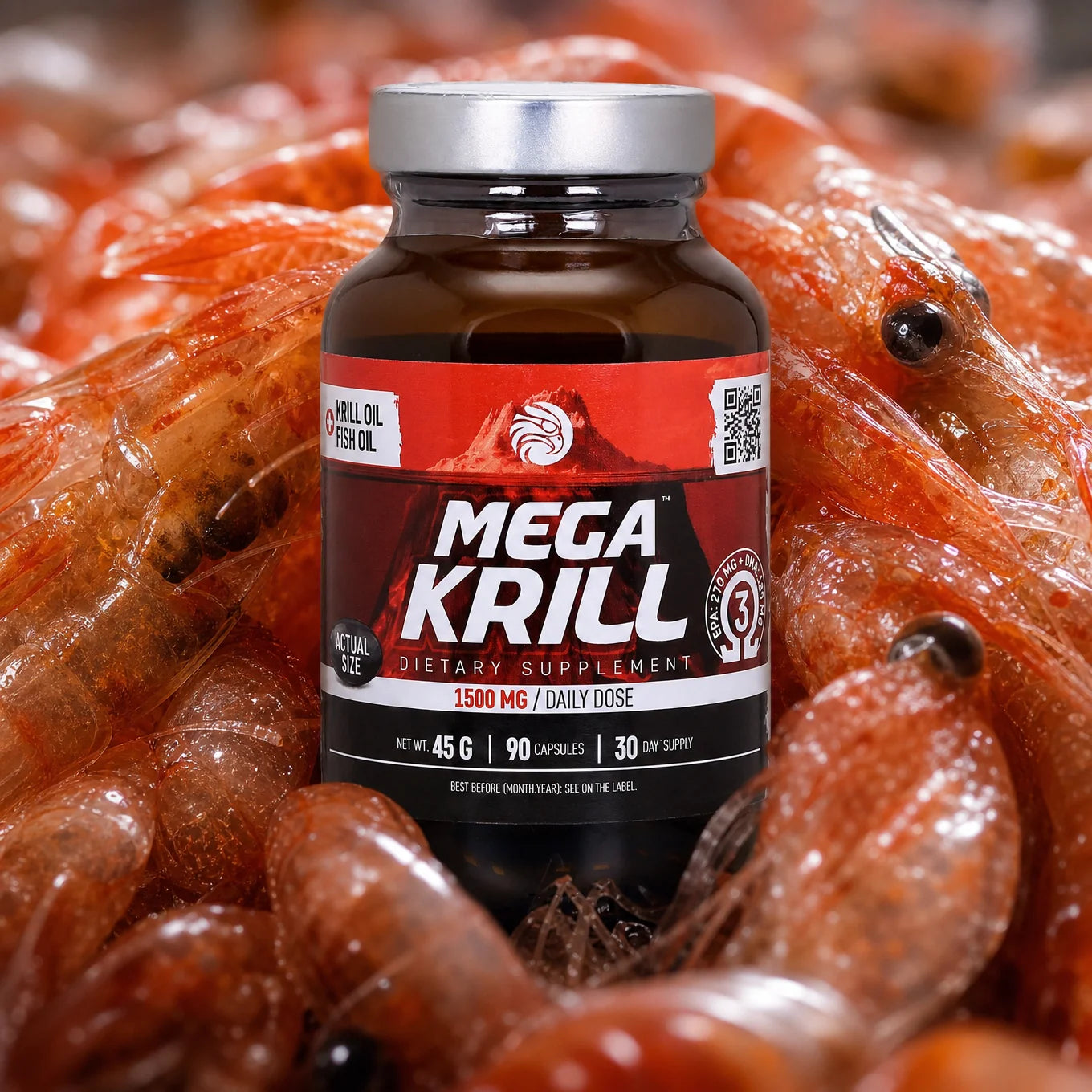 MegaKRILL 1500 mg olje krila + ribje olje • 90 kapsul