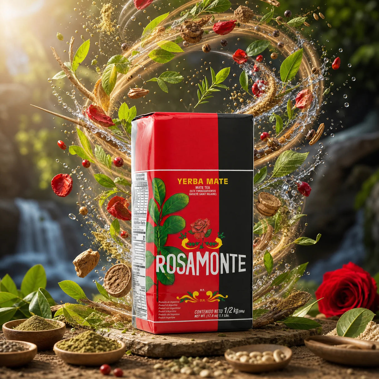 Čaj yerba mate Rosamonte • Elaborada con palo • 500 g