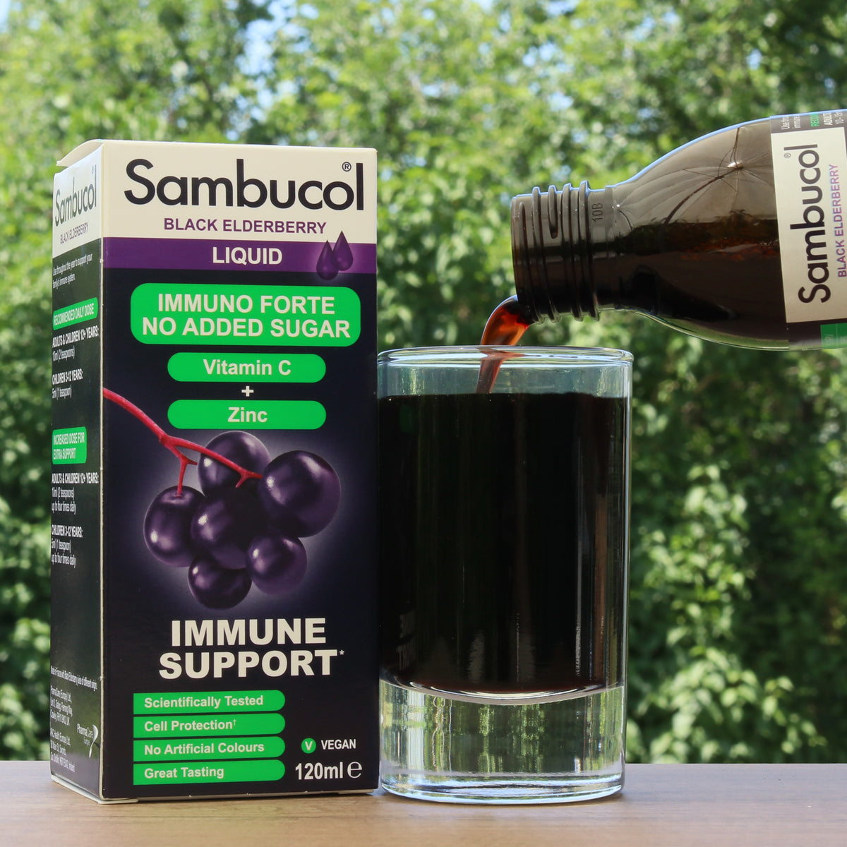 Sambucol sirup iz črnega bezga, brez sladkorja • 120 ml