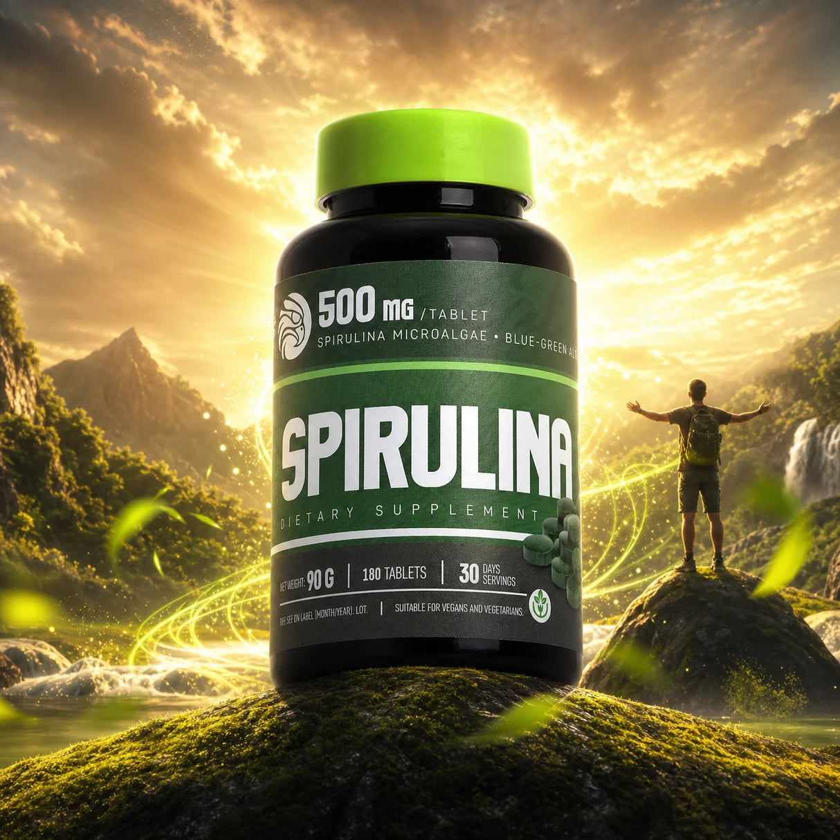 Mannavita Spirulina tablete 500 mg • 180 kos.