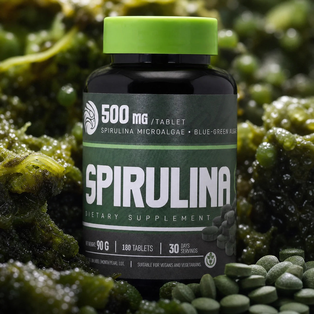 Mannavita Spirulina tablete 500 mg • 180 kos.
