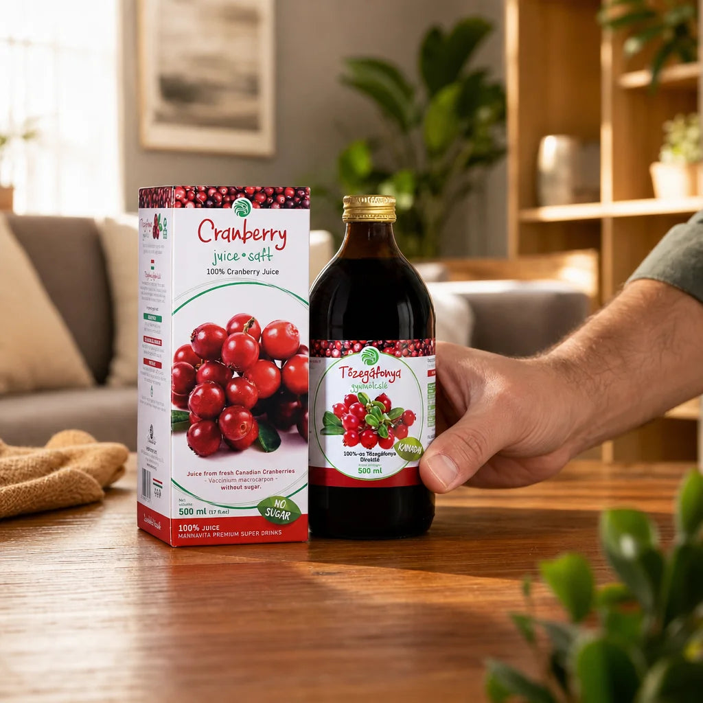 Mannavita Brusnica, 100% čisti stisnjeni sok • 500 ml
