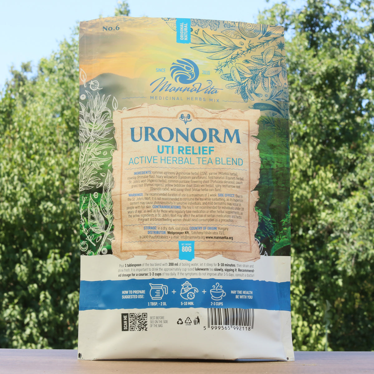 URONORM aktivna zeliščna čajna mešanica za lajšanje UTI • 80g