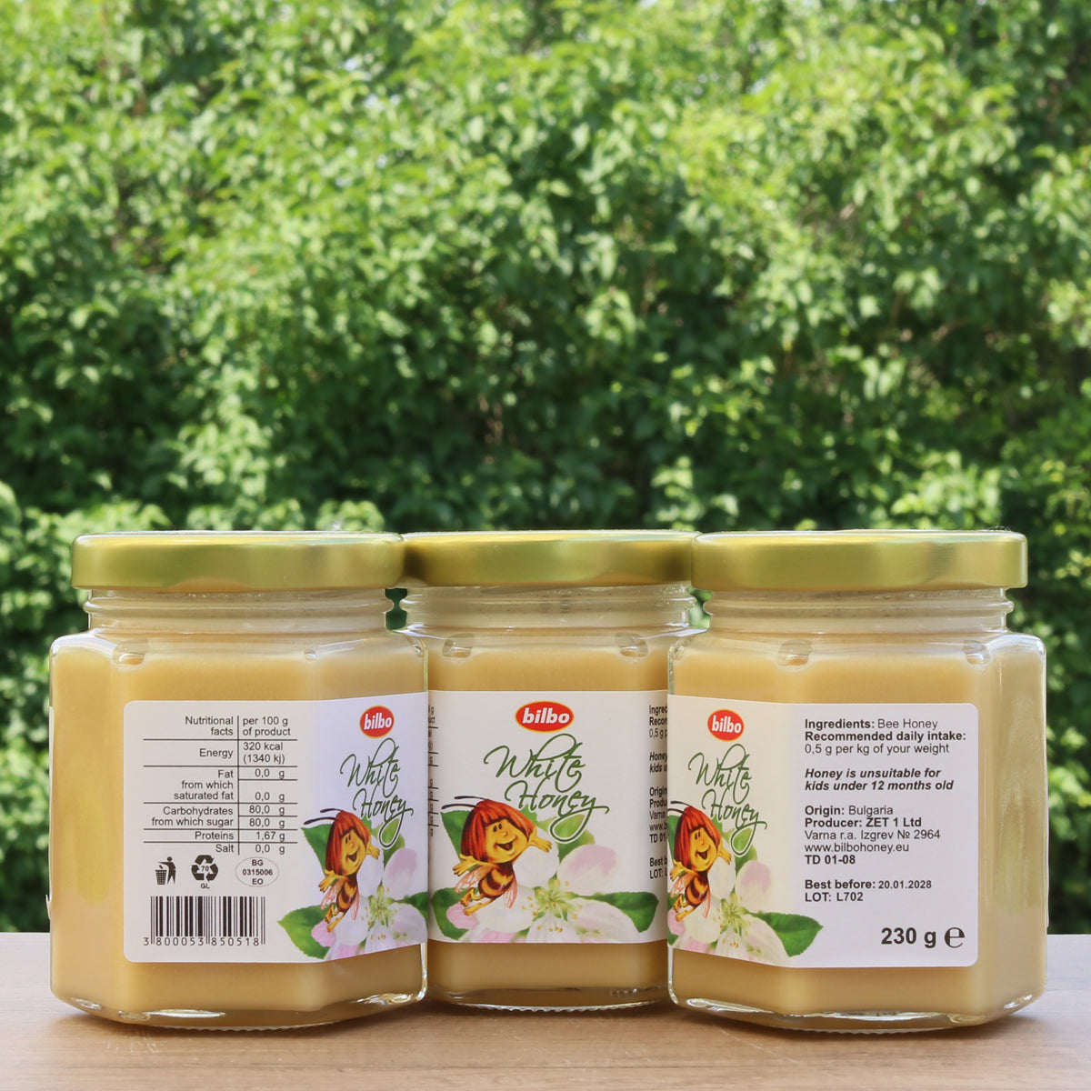 Bilbo surovi beli med • 230 g